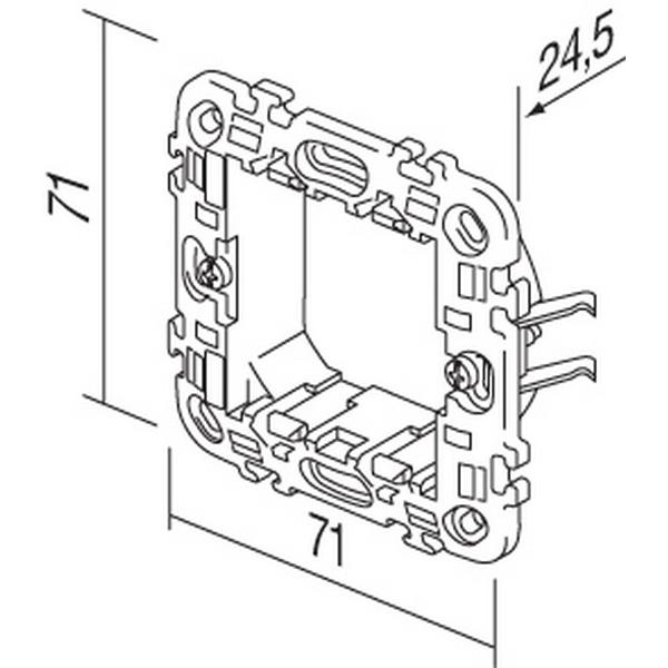 Thumbnail - TEM, Zubehör Schalterprogramm, Serie Modul Montageträger MOUNTING FRAME WITH CLAWS2M