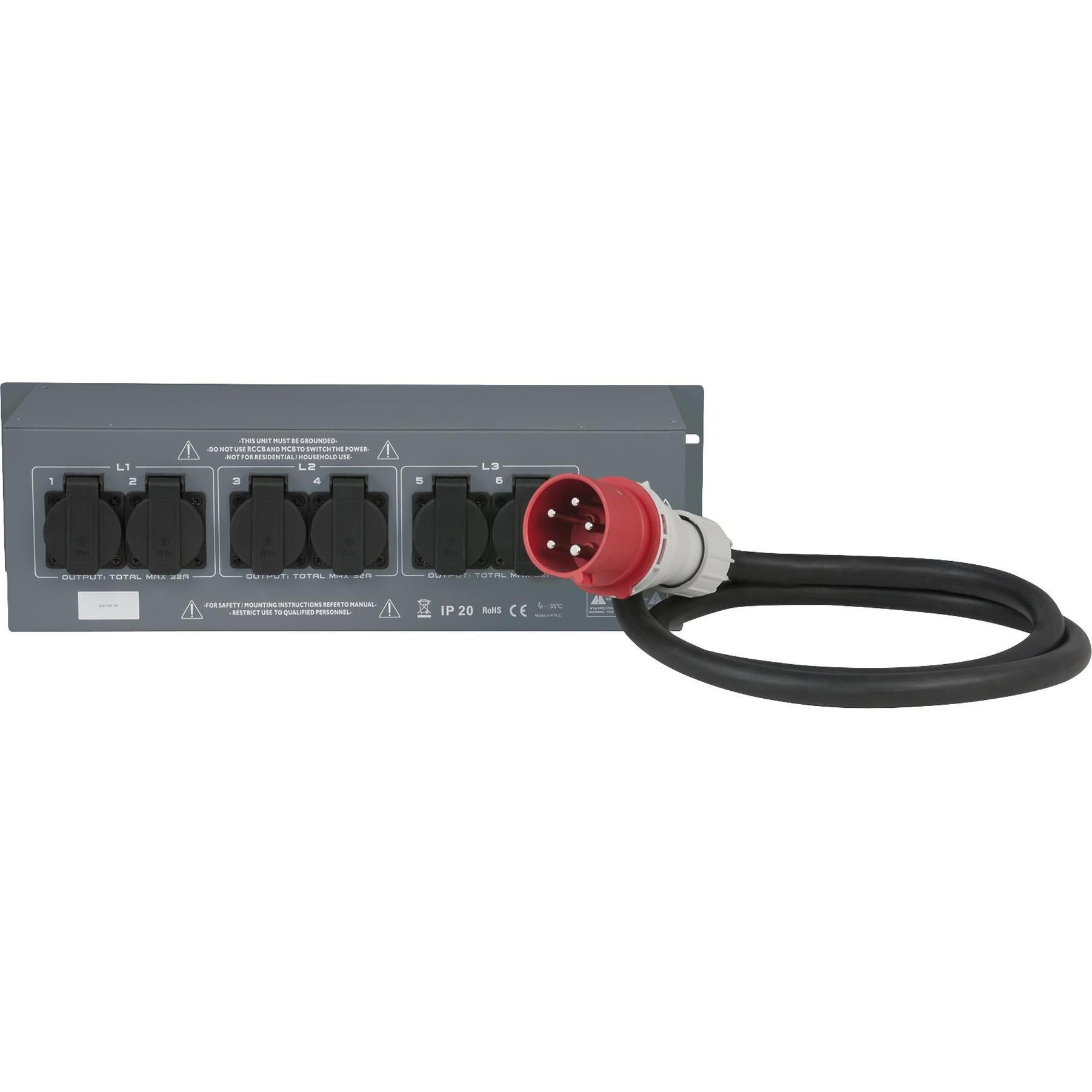 Showtec, Steckdosenleiste, Psa-32a6s (CEE)