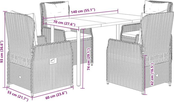 Produktbild vidaXL Garten Essgruppe