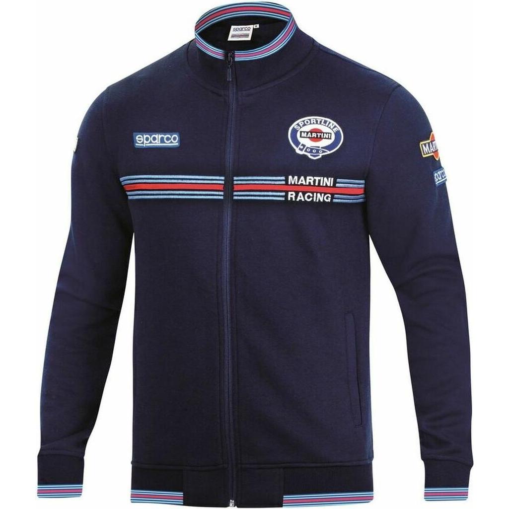 Sparco Uomo Blu Abbigliamento Da Racing, Felpa Martini Racing Con Zip Intera (M)