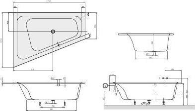 Productafbeelding Villeroy & Boch V&B LOOP & FRIENDS inbouw bad 1750x1350mm links uitvoering wit (215 l, 175 cm, 135 cm)