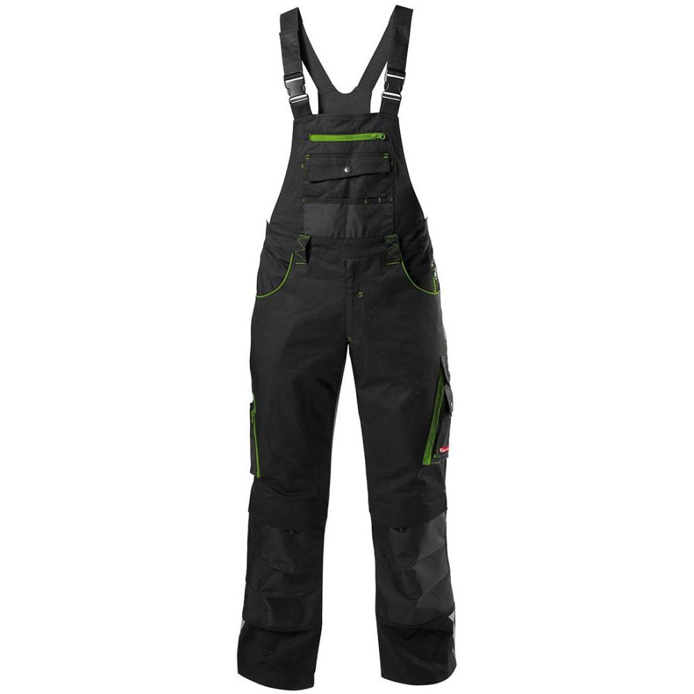 Fortis, Arbeitshose, Latzhose 24 Herren schwarz limegreen Gr. 64 (64)
