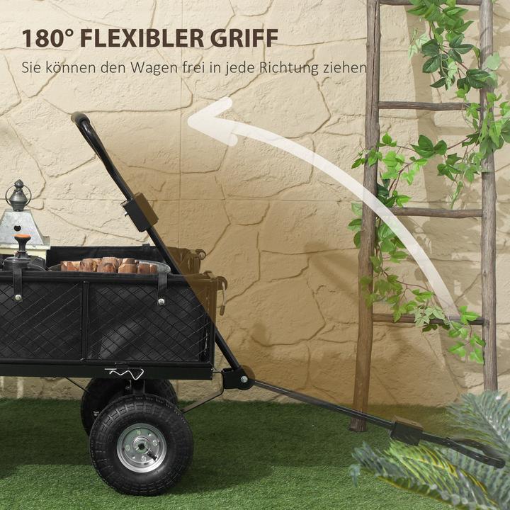 Produktbild Outsunny Gartenwagen Stahl, Oxfordstoff Schwarz