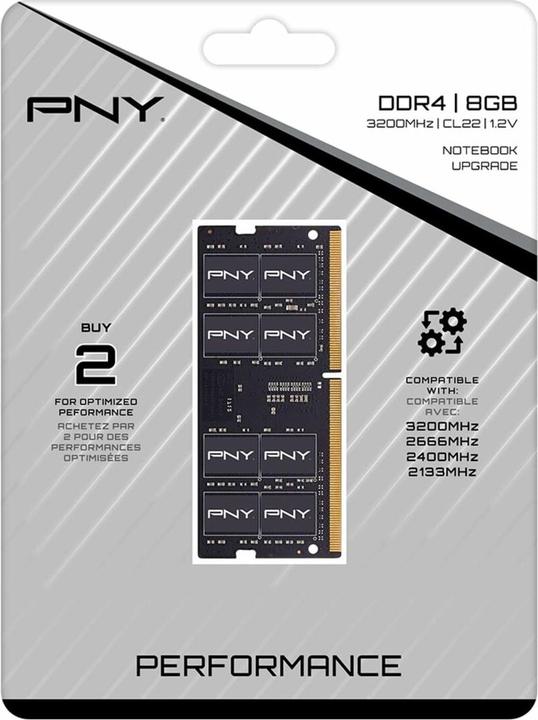 Produktbild PNY PERFORMANCE DDR4 3200MHZ 8GB (1 x 8GB, 3200 MHz, SO-DIMM)