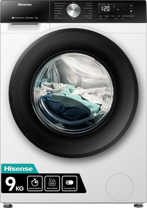 Hisense WF3S9043BW3 (9 kg, Gauche)