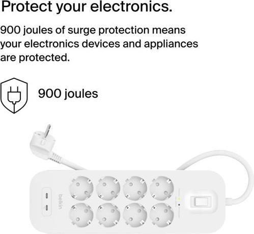 Produktbild Belkin Surgemaster Überspannungsschutz (8 x, CEE 7/3, 2 m)