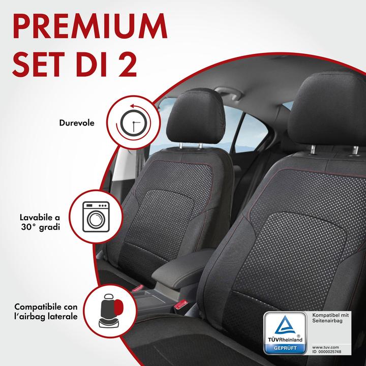 Actual product image Walser Premium Logan car seat covers with zip, ZIPP-IT seat covers, front