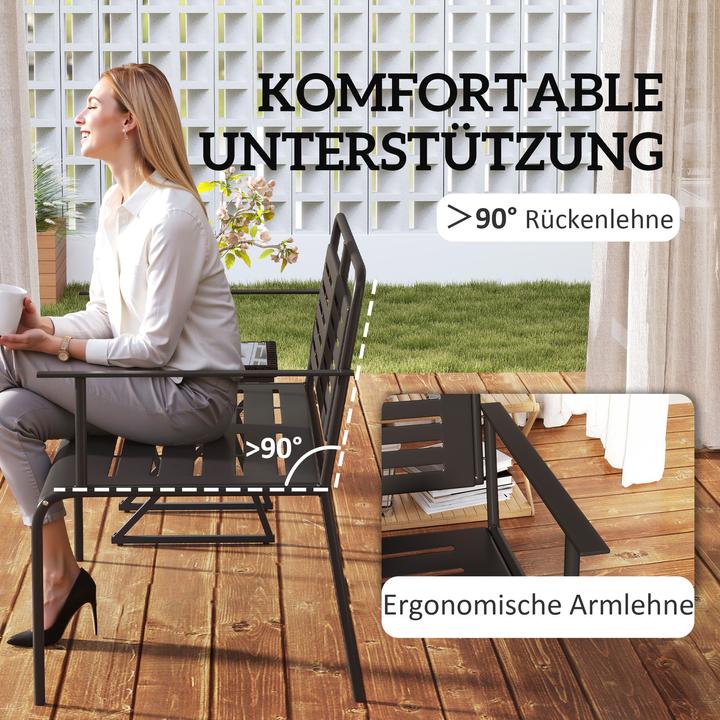 Actual product image Outsunny Gartenbank Stahl Schwarz