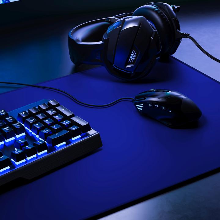 Actual product image CSL Gaming mouse pad, XXL, 900 x 400 x 3 mm, mouse mat, extra large, washable, blue (XXL)