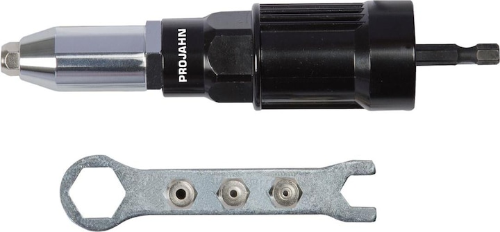 Actual product image Projahn Professional blind rivet attachment adapter for drills and cordless screwdrivers 2.4 - 5.0 mm
