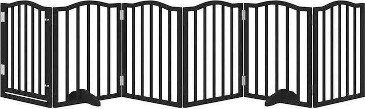 Actual product image vidaXL Hundetor mit Tür Faltbar Hundegitter Schutzgitter 6-tlg. Pappelholz (60 - 300 cm)