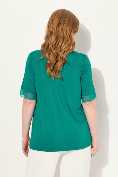 Produktbild Ulla Popken Bluse, Layering-Look, Mesh/Jersey, Zipfelsaum (46, 48)
