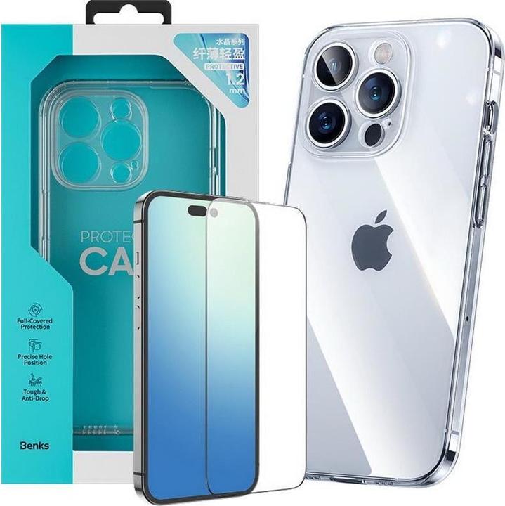 Benks Custodia protettiva Shiny Glass con vetro antiproiettile - iPhone 14 Plus (1 pz., Apple iPhone 14 Plus)