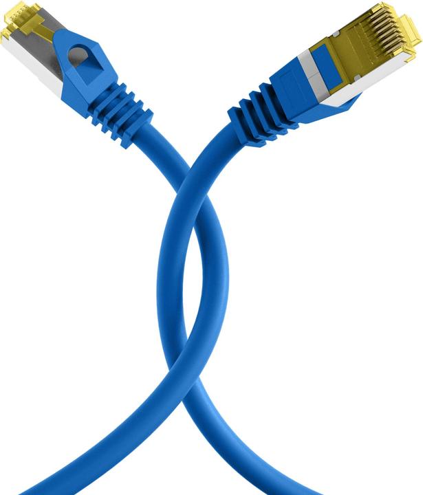 Produktbild EFB Elektronik RJ45 Patchkabel S/FTP, Cat.6A, LSZH,Cat.7 Rohkabel, 0,15m, blau Das geschirmte Cat.6A RJ45 Patchkabe (S/FTP, CAT6a, 0.15 m)