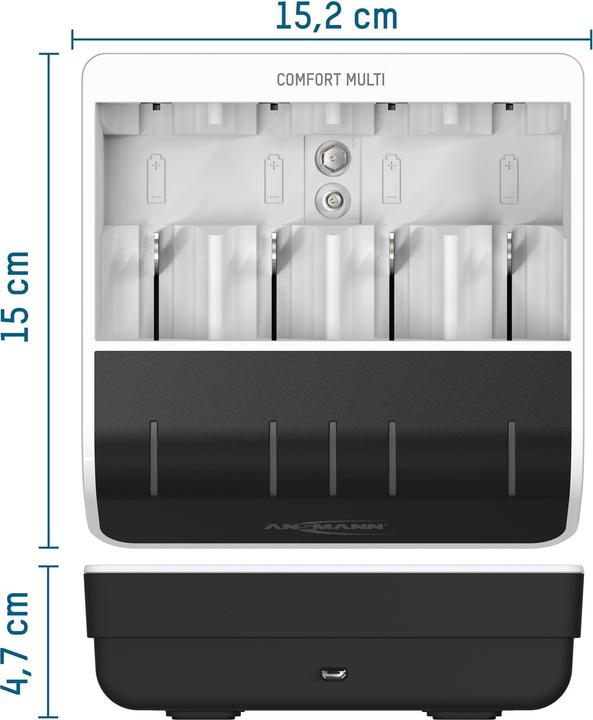 Produktbild Ansmann Comfort Multi Ladegerät (4 Stk., C, D, AA, AAA, 800 mAh, Ladegerät ohne Akku)