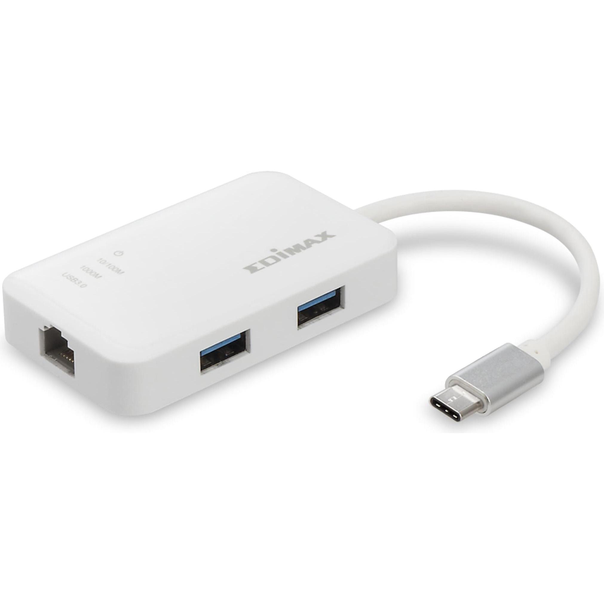 edimax Eu-4308 (USB-C, 4 Ports), Dockingstation + USB Hub, Weiss