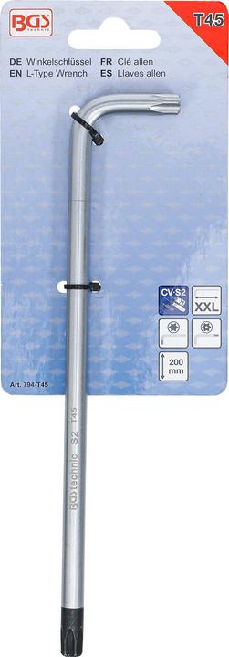 Image du produit BGS Clé allen extra longues profil T (pour Torx) avec/sans perçage T45 (Section en T)