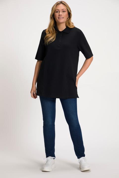 Produktbild Ulla Popken Poloshirt, Piqué, Polokragen, Samt-Knopfleiste, Halbarm (54)