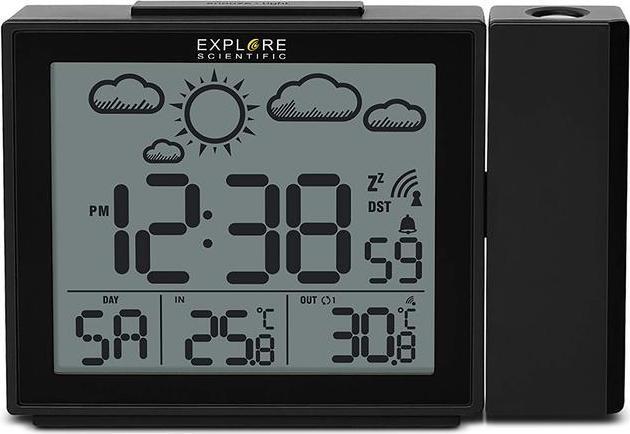 Explore Scientific Oregon Scientific RPW3009 Digital Alarm Clock Black