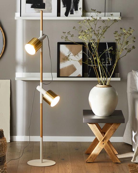 Produktbild Beliani Stehlampe weiss 125 cm Trommelform OWENS