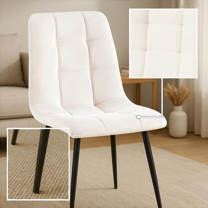 Actual product image CLP 4er Set Esszimmerstuhl Tilde gepolstert mit Rückenlehne bis 150 kg belastbar