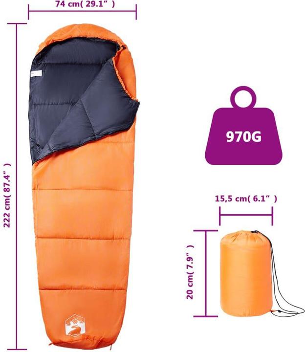 Produktbild vidaXL Mumienschlafsack (222 cm)