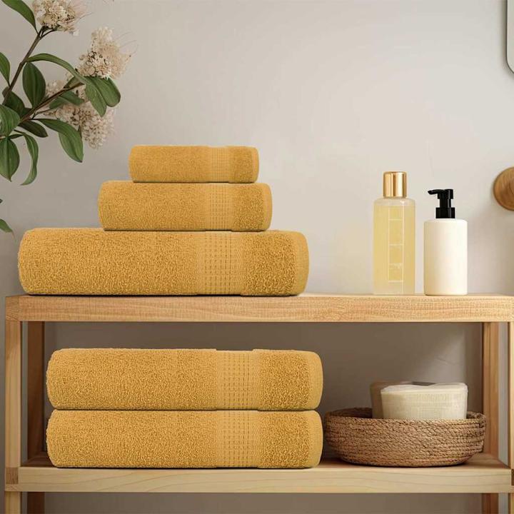 Actual product image VidaXL Sauna towels 10 pcs. Golden 80x200 cm 360 g/m² 100% cotton towel