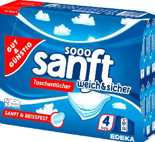 Actual product image Gut & Günstig GUT&GÜNSTIG handkerchiefs gently soft & safe, 30x 10 tissues