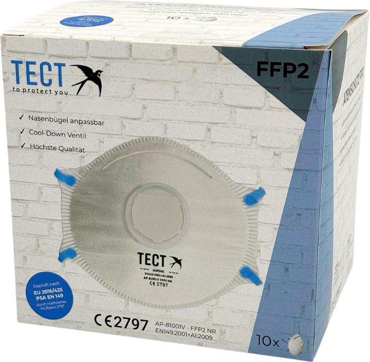Image du produit Tect Respirateur FFP2 avec soupape (FFP2, 10 x)