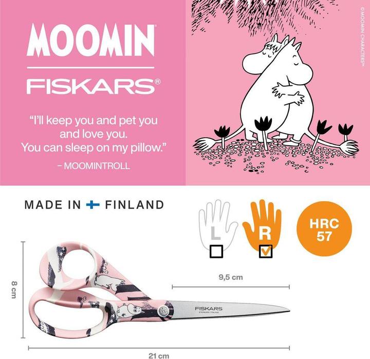 Actual product image Fiskars Moomin universalios žirklės 21cm Love (21 cm)