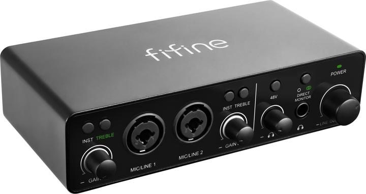 Actual product image Fifine Ampli3 Type-C Audio Interface 2 Channel USB Treble Sound Card Mixer