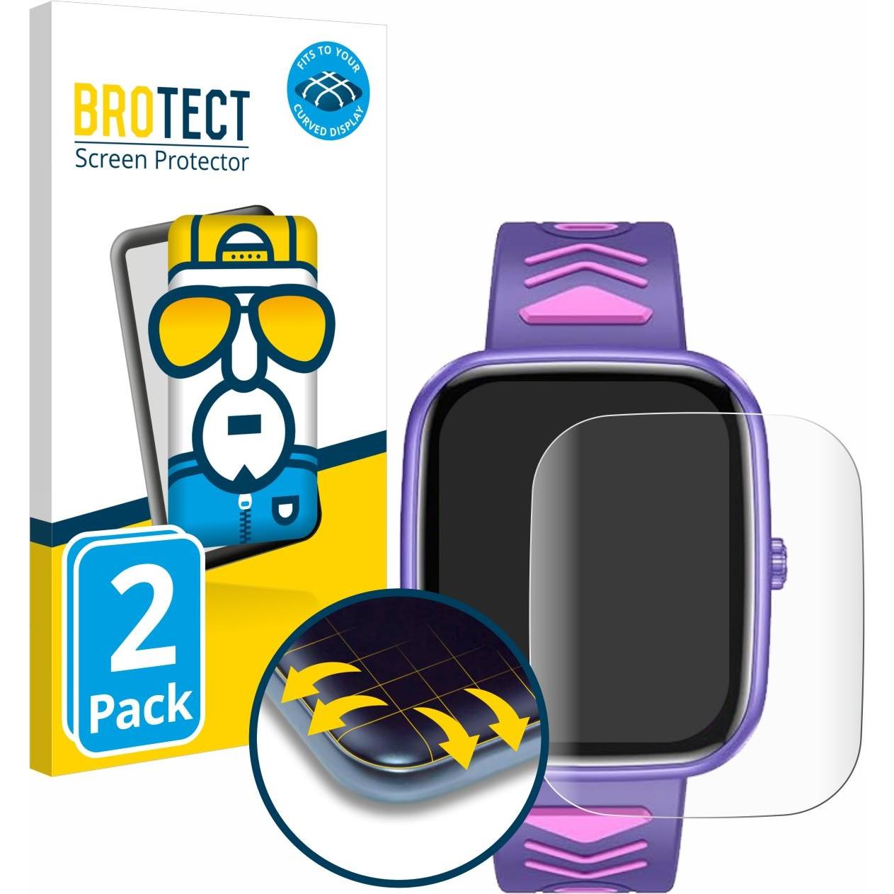 BROTECT Fullscreen Schutzfolie Displayschutz Folie Klar Transparent, Smartwatch Schutzfolie, Transparent