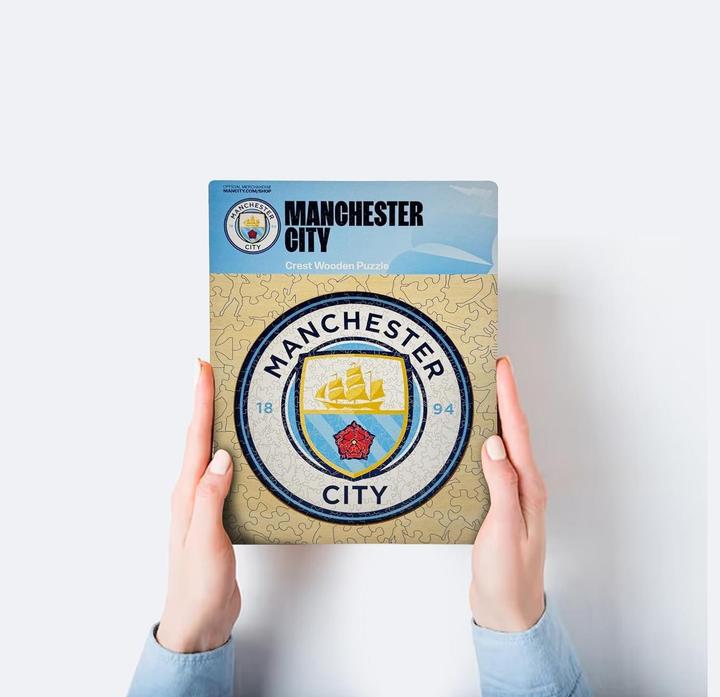 Actual product image Iconic Man City FC - Logo - Wooden Puzzle Size L (500 pieces) (500 pieces)