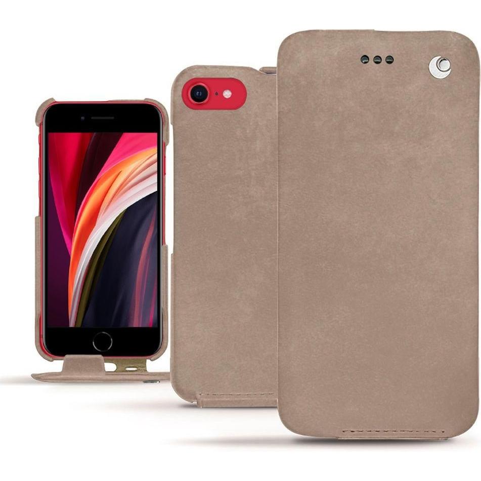 Noreve Lederschutzhülle vertikal (Apple iPhone SE (2nd Gen), Apple iPhone SE (3rd Gen)), Smartphone Hülle, Beige