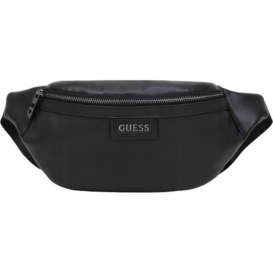 Guess Uomo Nero Uomini, Marsupio, Kidney, Textile Fanny Pack, Trouse Pouche, Black, 21/30 X 15 X 7.5 C,