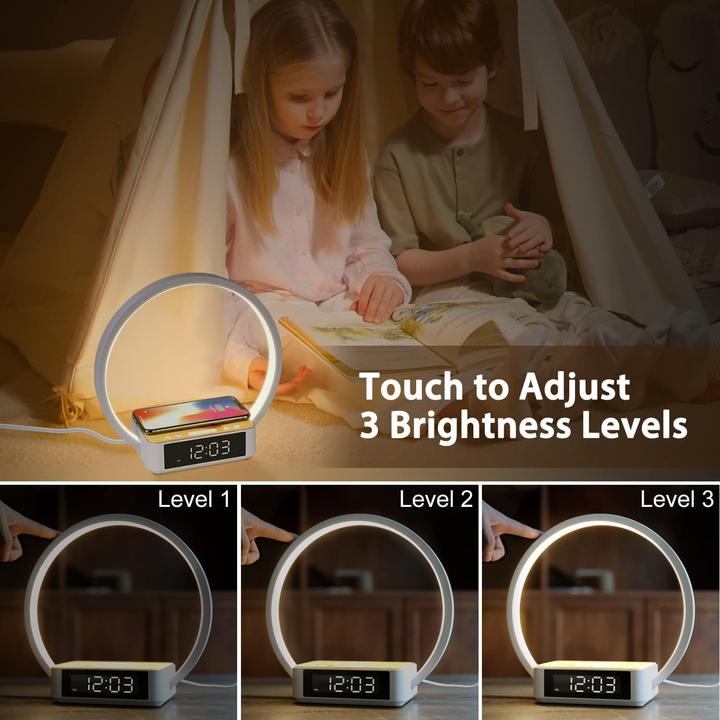Produktbild Wilit Nachttischlampe mit Wecker und Ladefunktion