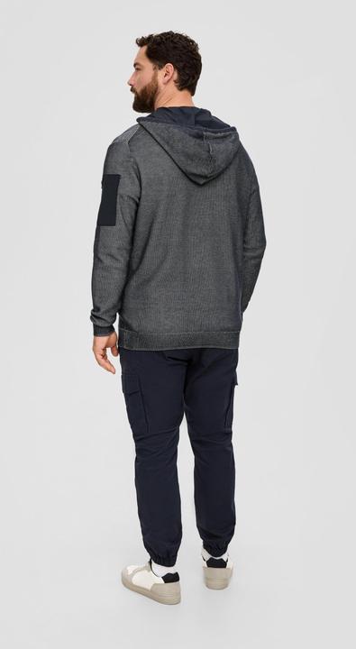 Produktbild s.Oliver Strickjacke Melierte Kapuzenjacke aus Strick (4XL)