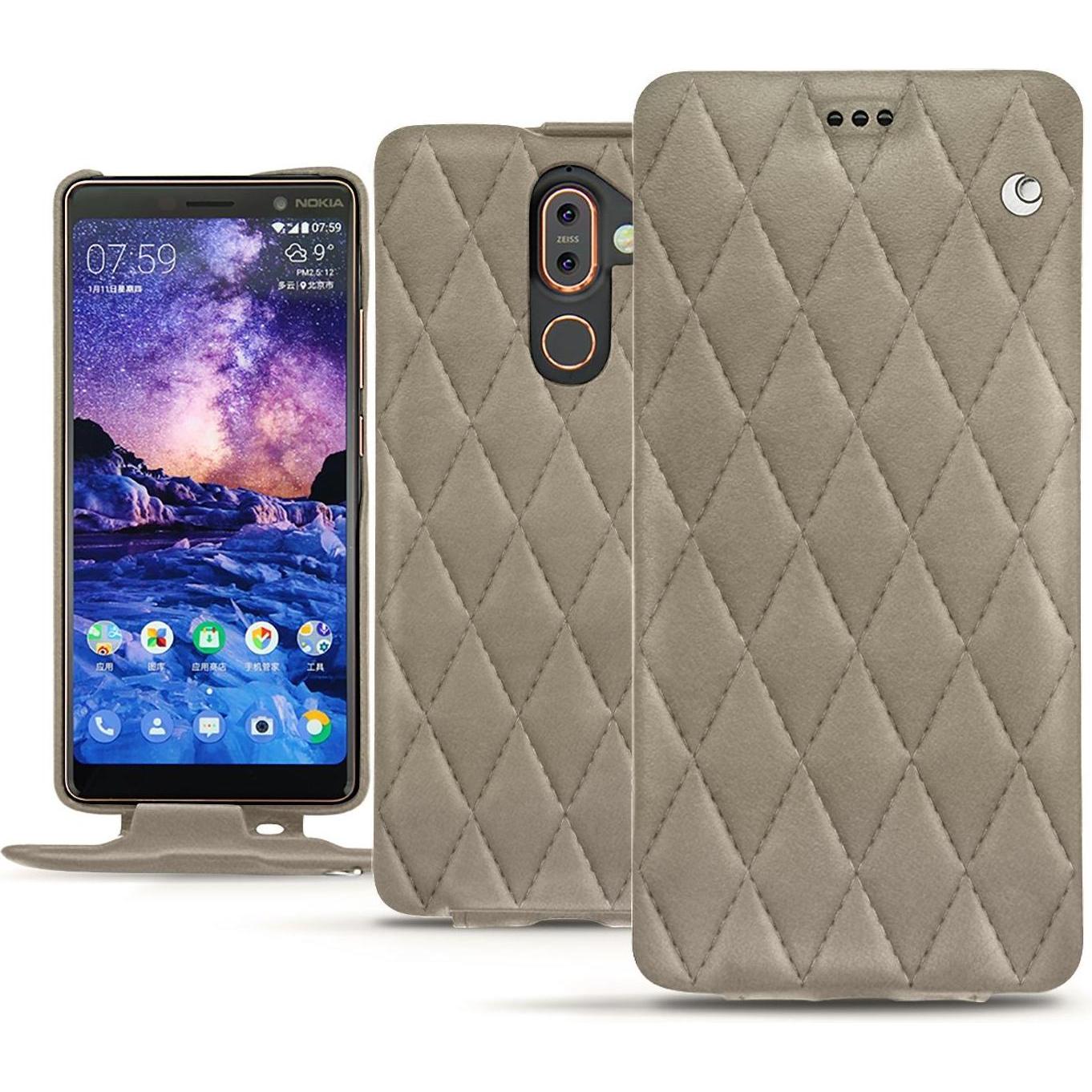 Noreve Lederschutzhülle vertikal (Apple iPhone 7 Plus), Smartphone Hülle, Beige