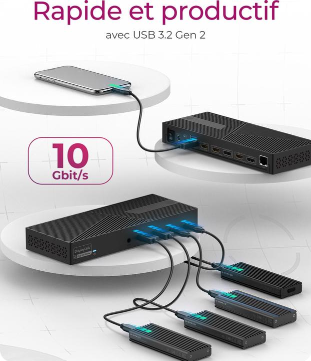 Immagine prodotto Icy Box ICY BOX USB-C Docking station, Dual 4K Display Dock, IB-DK2246AC (USB-C, 14 Porti)