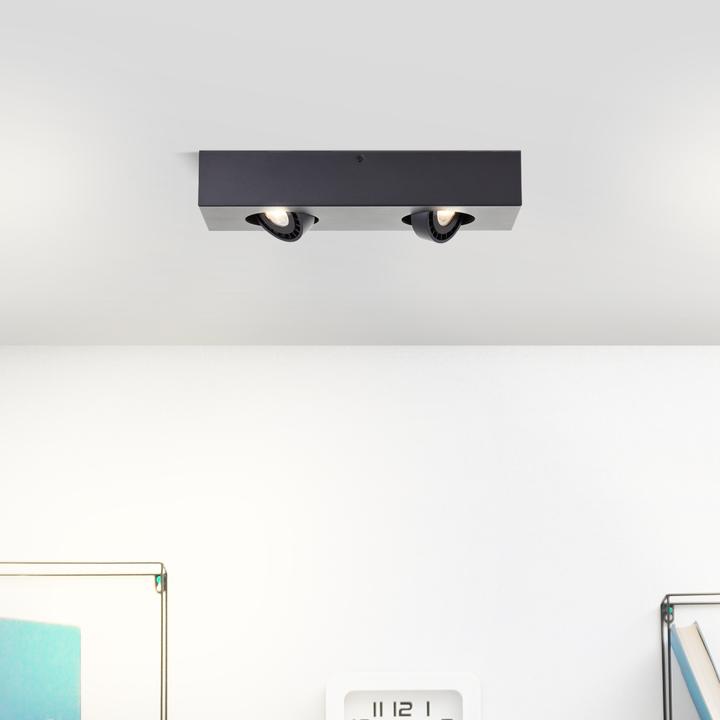 Actual product image Brilliant Doro LED ceiling light 2flg sand black (345 lm, GU10)