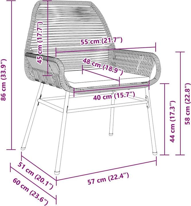 Produktbild vidaXL Gartenstuhl (80 x 80 x 73 cm)