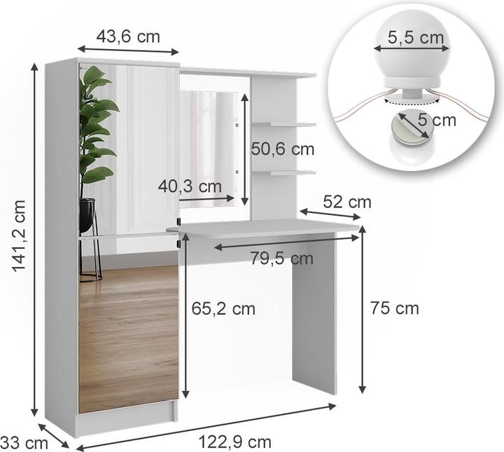 Produktbild Vicco Jasmin (123 x 33 x 141.5 cm)