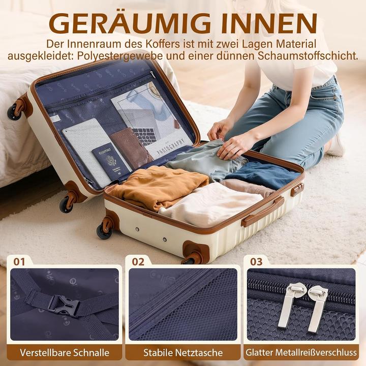 Actual product image Coolife 3-teiliges Koffer-Set Essentials mit Reisetasche & Kulturtasche (113 l)
