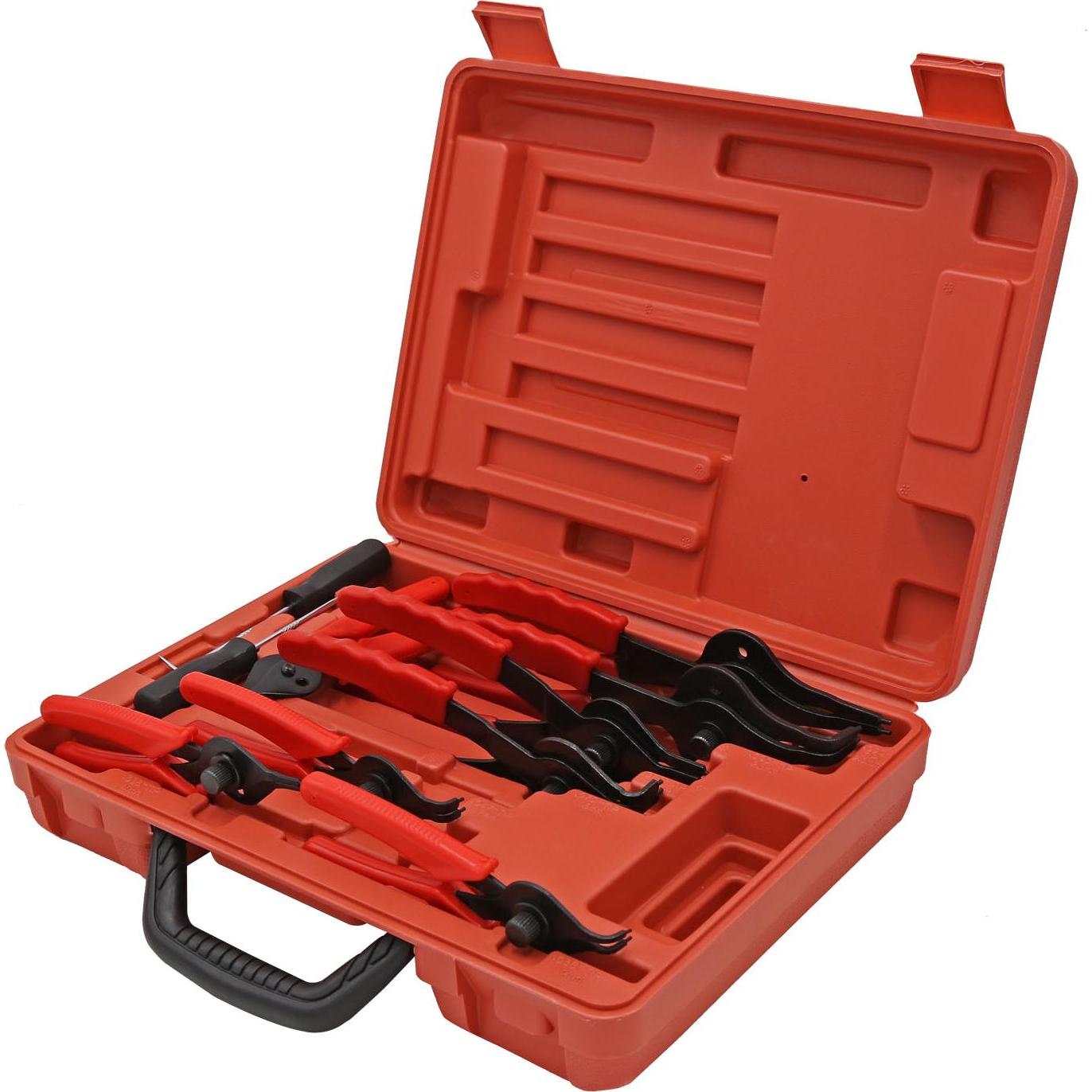 Wiltec, Zange, Sprengring Zange 11tlg 12,7-203mm Seegeringzange Aussenringe Innenringe (310 mm)