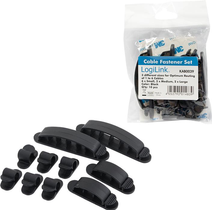 Actual product image LogiLink Cable fixing set (Velcro cable ties, 13.20 mm, 10 pcs.)