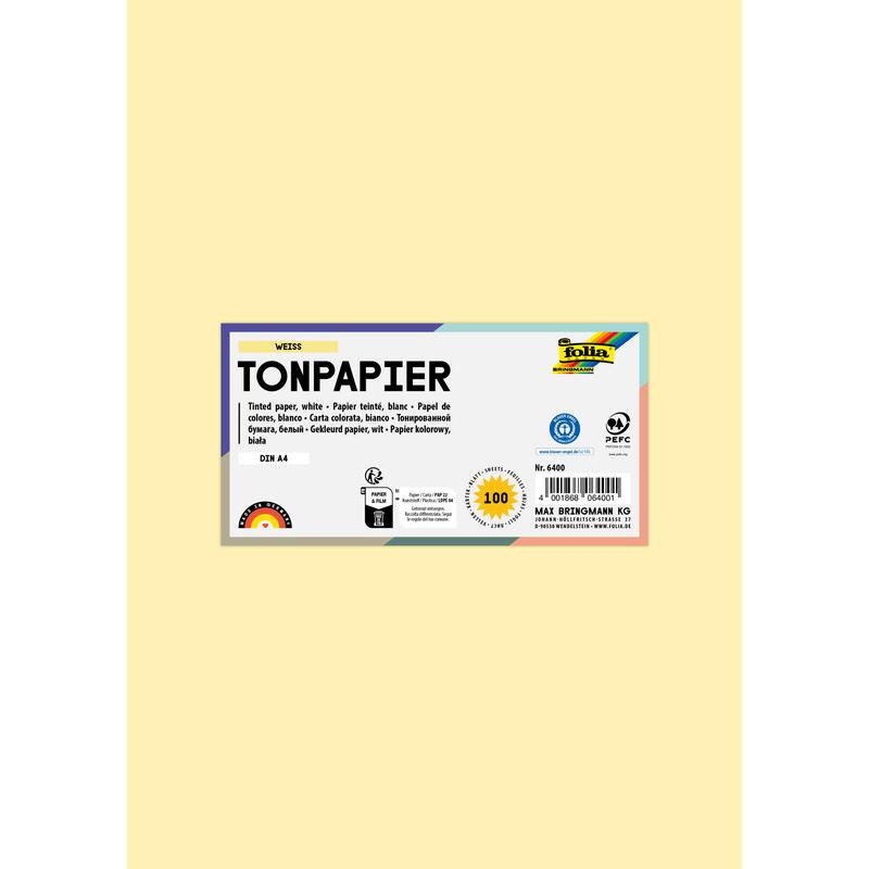 Thumbnail - Folia, Bastelpapier, Tonpapier, DIN A4, 130 g/qm, strohgelb (130 g/m², 100 x)