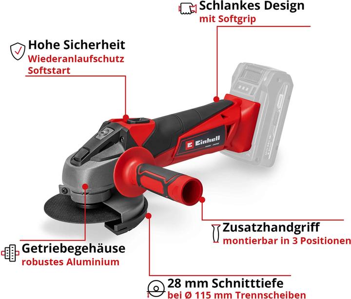 Produktbild Einhell TC-AG 18/115 Li-Solo (115 mm)