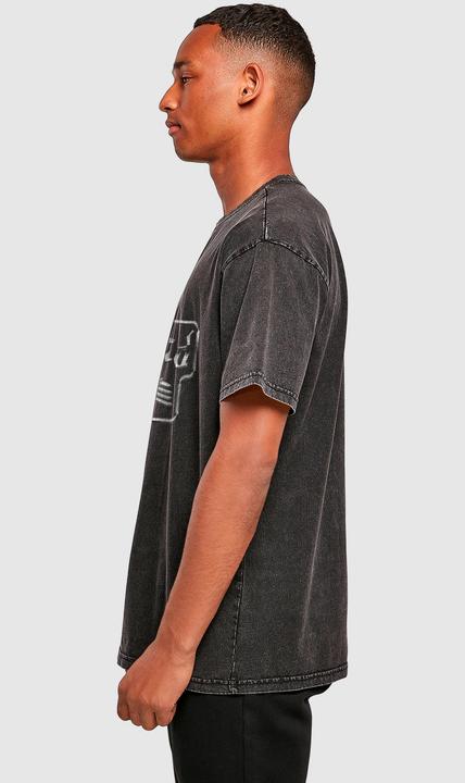 Produktbild Merchcode Motorhead - 50th Ace Wings Chrome Emblem Acid Washed Oversize Tee - 193761 (M)