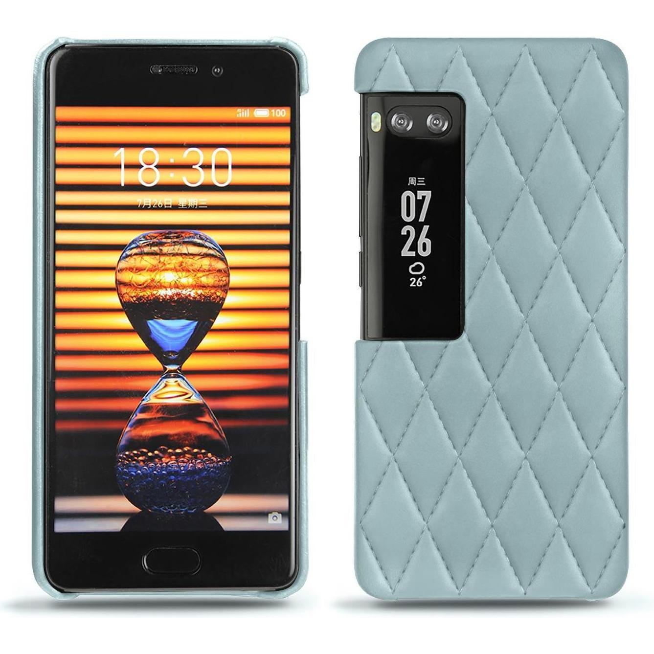 Noreve Lederschutzhülle (Meizu Pro 7), Smartphone Hülle, Blau