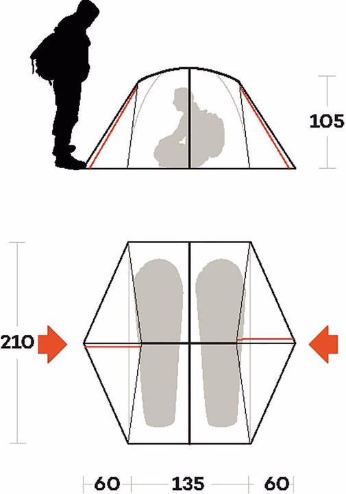 Image du produit Ferrino Tente Grit 2 FR (Tente igloo, 1.95 kg, 2 personnes)